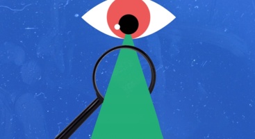 Auge mit Lupe